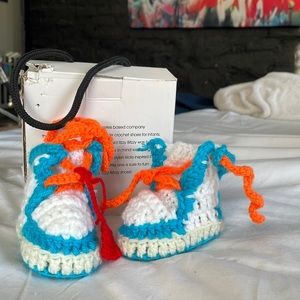 White Off white knitted baby shoes